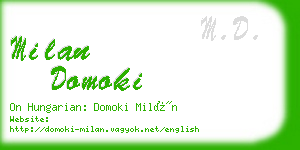 milan domoki business card